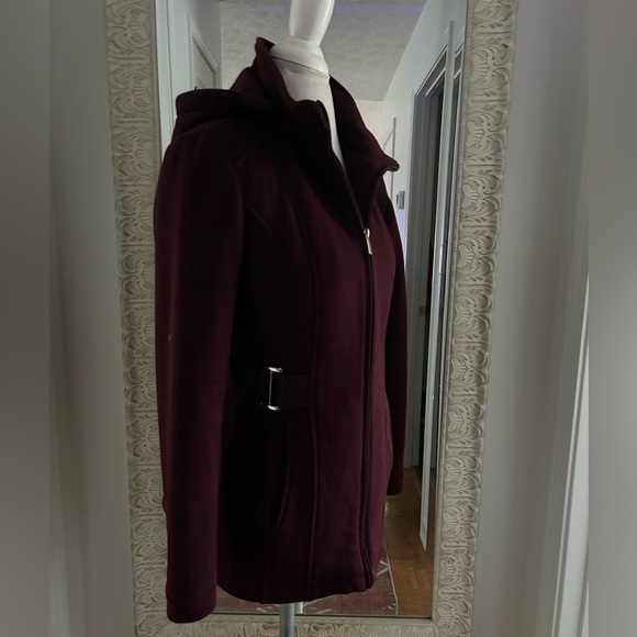 Liz Claiborne Deep Burgundy Hooded Jacket - Picture 3 of 5